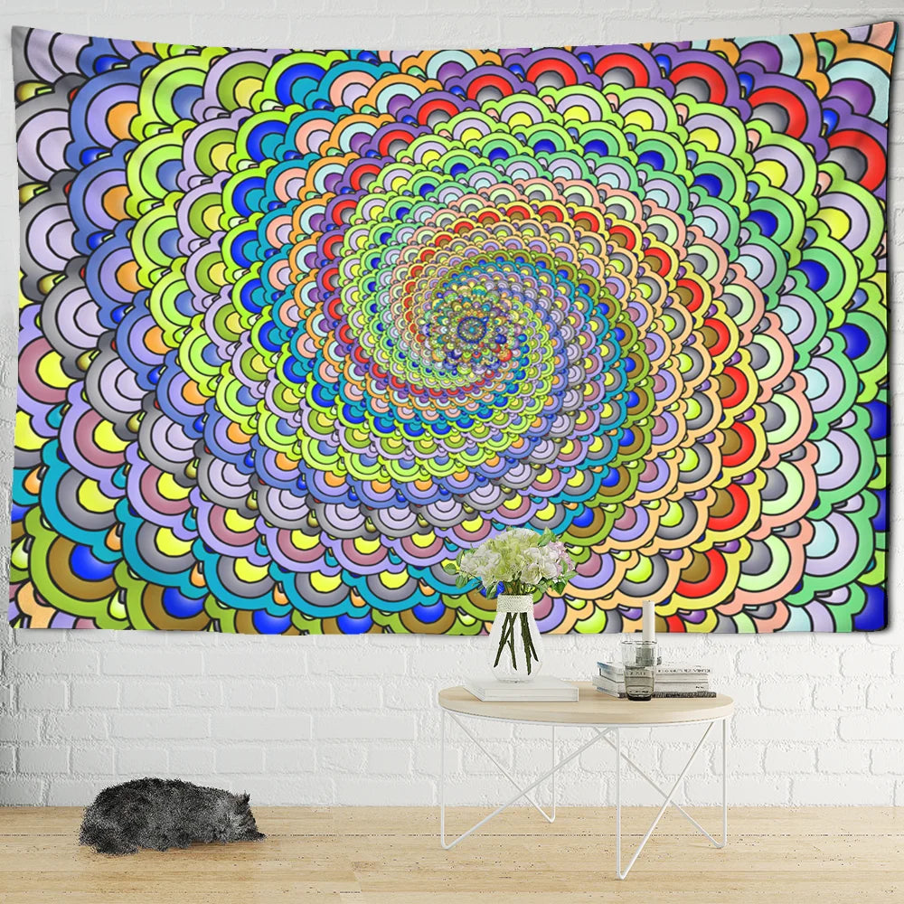 Afralia™ Mandala Tapestry Wall Hanging Psychedelic Beach Throw Hippie Bohemian Sleeping Pad