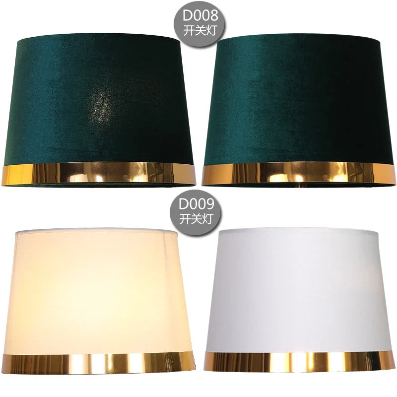 Afralia™ Golden Edge Large Cloth Lampshade Cover for Bedroom Bedside Floor Lamp