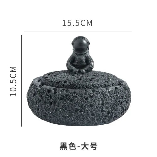Afralia™ Cement Astronaut Ashtray with Lid - High Temperature Resistant Cigar Ashtray