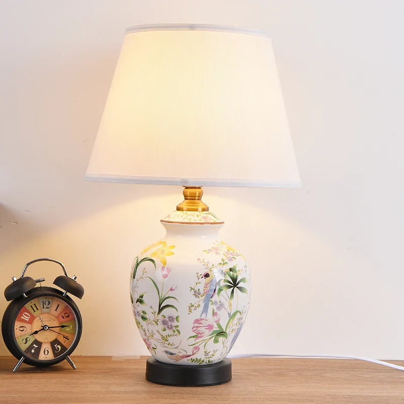 Afralia™ 30cm White Fabric Lampshade for E27 Ceramic Desk Bedside Floor Table Lamps