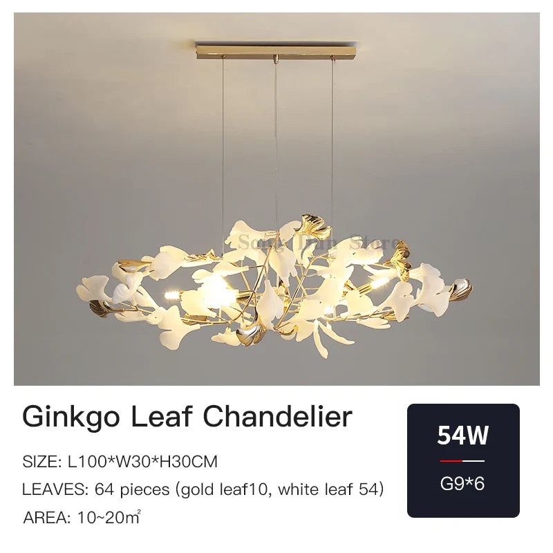 Afralia™ Ginkgo Leaf Decor Chandelier - Nordic Fine Flower Art Light for Living Room