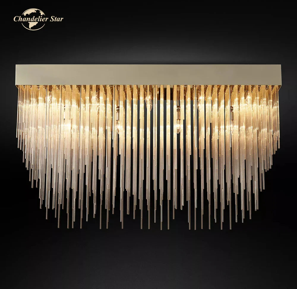 Afralia™ Cascada Rectangular LED Chandelier for Modern Living and Dining Room