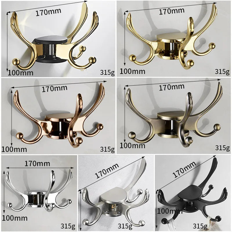 Afralia™ Multi-Color Wall Hooks for Towels, Robes, and More