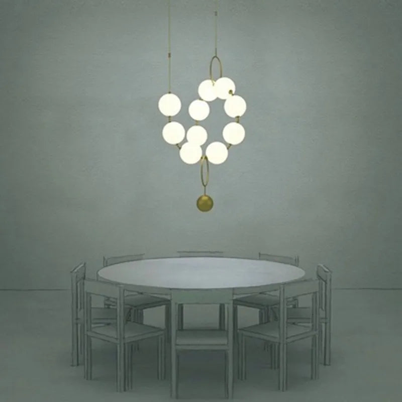 Afralia™ Glass Ball Chandelier: Modern LED Dining Table Lighting for Living Room, Bedroom, Villa.