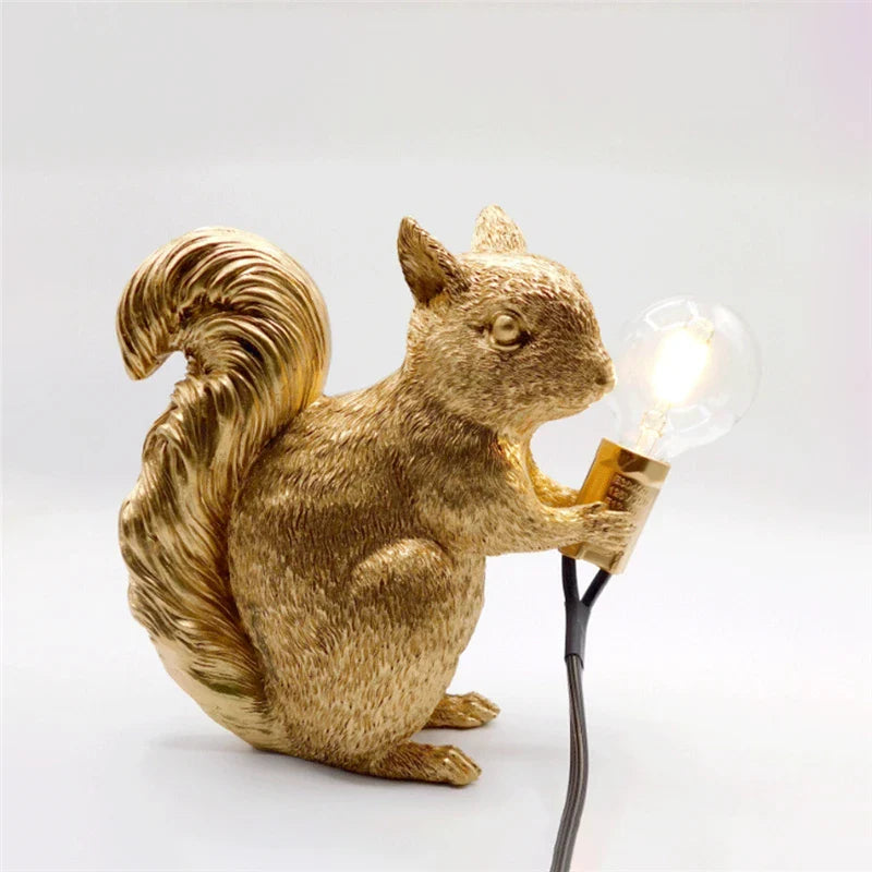 Afralia™ Squirrel Night Light: Nordic Design LED Lamp for Bedroom Decor