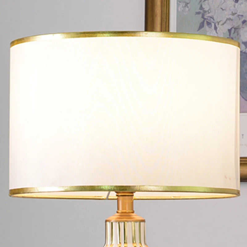 Afralia™ Round Lampshade with Golden Edge for E27 Table Lamps