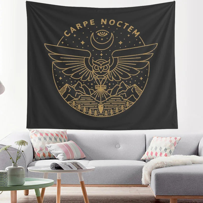 Viking Raven Tapestry for Living Room Decor by Afralia™