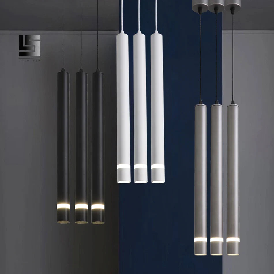 Afralia™ Cylinder Pipe Pendant Light for Kitchen Island Dining Room Shop Bar Decoration