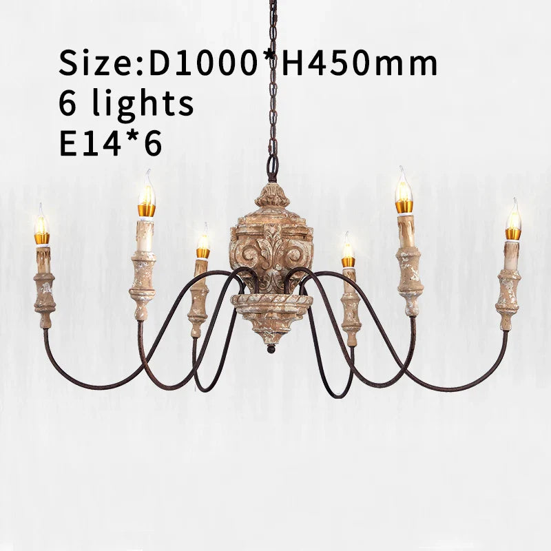 Afralia™ Classic Wooden Chandelier: Mid Century Large Living Room Lighting Fixture