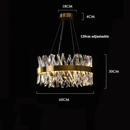 Afralia™ Gold Crystal LED Chandelier for Dinning Room