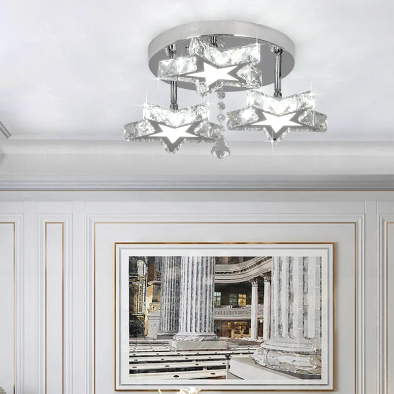 Afralia™ Crystal LED Ceiling Chandelier for Modern Living Room Decor Luxe Lighting Fixtures