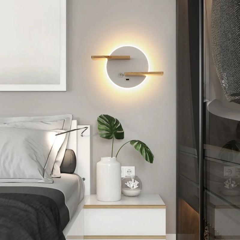 Afralia™ LED Wall Lamp with USB Charging Port and Switch - Indoor Lighting for Bedside