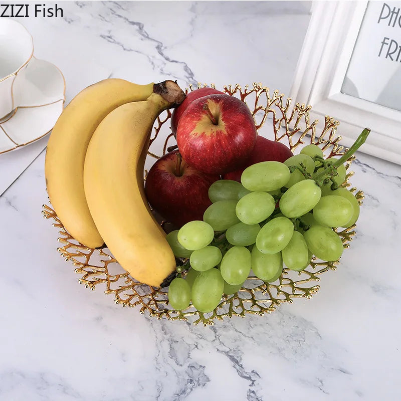 Afralia™ Metal Fruit Plate: Elegant Home Decor & Kitchen Organizer