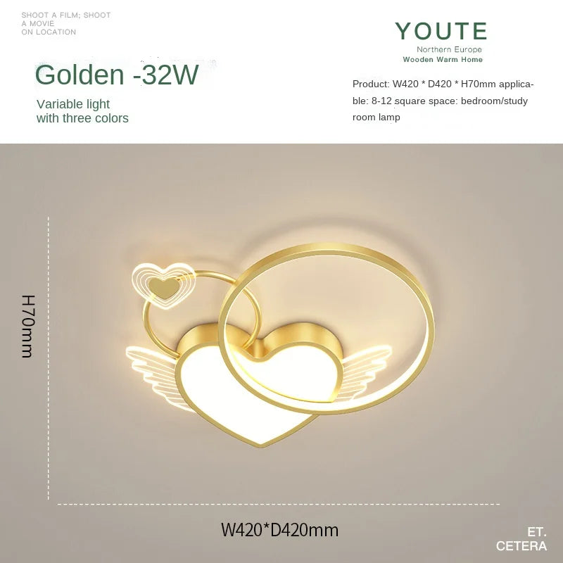 Afralia™ Heart Shape LED Ceiling Light for Girls Room, Bedroom, or Children's Room