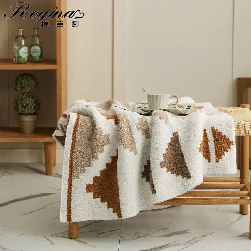 Afralia™ Luxury Plush Plaid Fuzzy Blanket - Soft Microfiber Throws for Sofa Bed - Spring Decor Quilt Bedspread Blankets