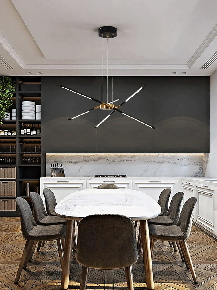 Afralia™ Nordic Art Chandelier for Dining and Bedroom with Creative Strip Design