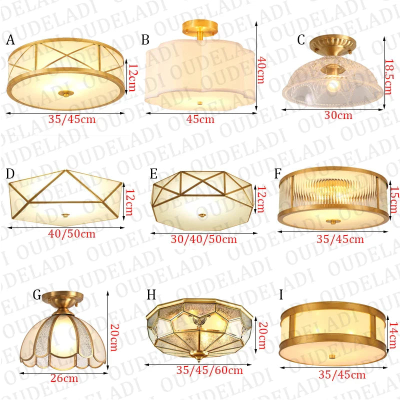 Afralia™ Copper Frosted Glass Ceiling Light for Foyer, Restaurant, Living Room, Bedroom, Study, and Loft.