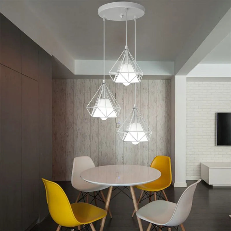 Afralia™ Diamond Pendant Lights Trio for Modern Dining Room and Kitchen