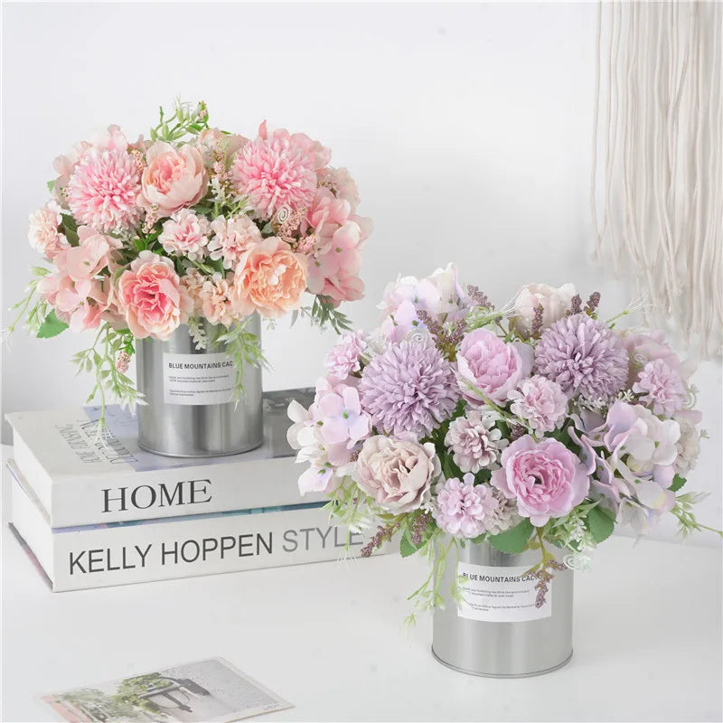 Afralia™ Artificial Peony Flower Bouquet for Wedding Party Home Decoration