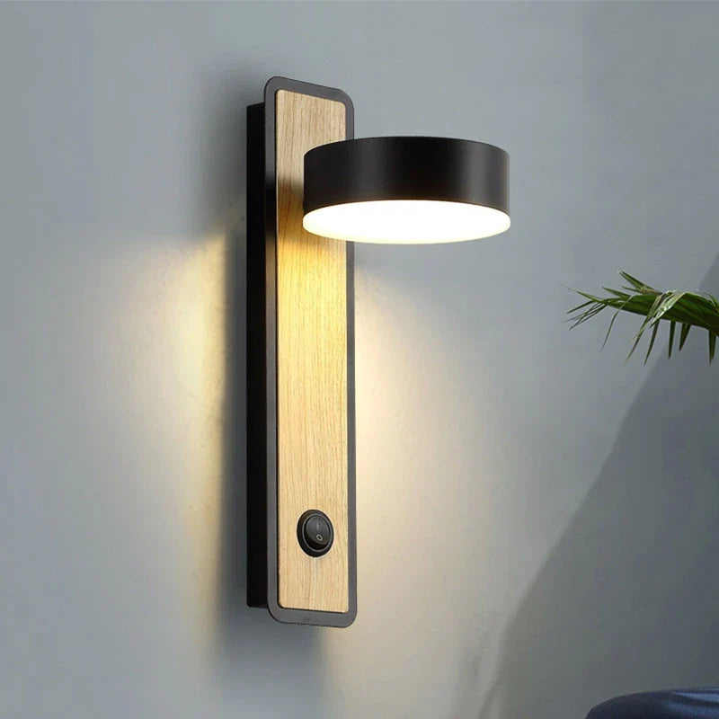 Afralia™ Rotatable LED Wall Lamp with Switch for Study Reading, Bedroom Living Room Lighting