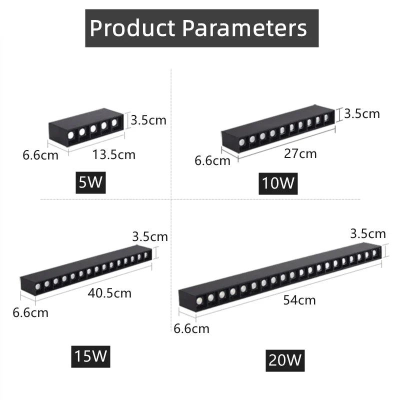 Afralia™ LED Linear Grille Light: Modern Surface Mount Ceiling Lighting for Home, 110V/220V