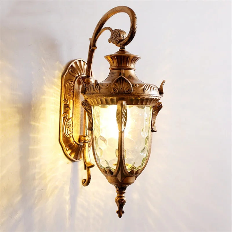 Afralia™ Retro Black Outdoor Wall Lamp LED Sconces Waterproof for Home Aisle