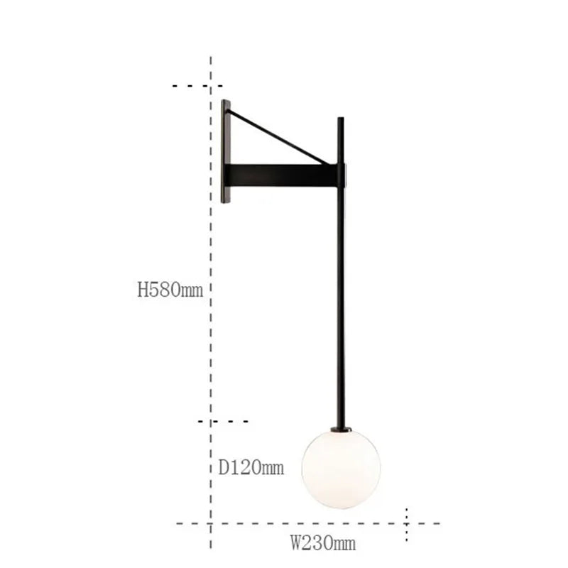 Afralia™ Geometric Iron Wall Lamp: Modern Nordic Design for Living Room, Bedroom, or Bedside