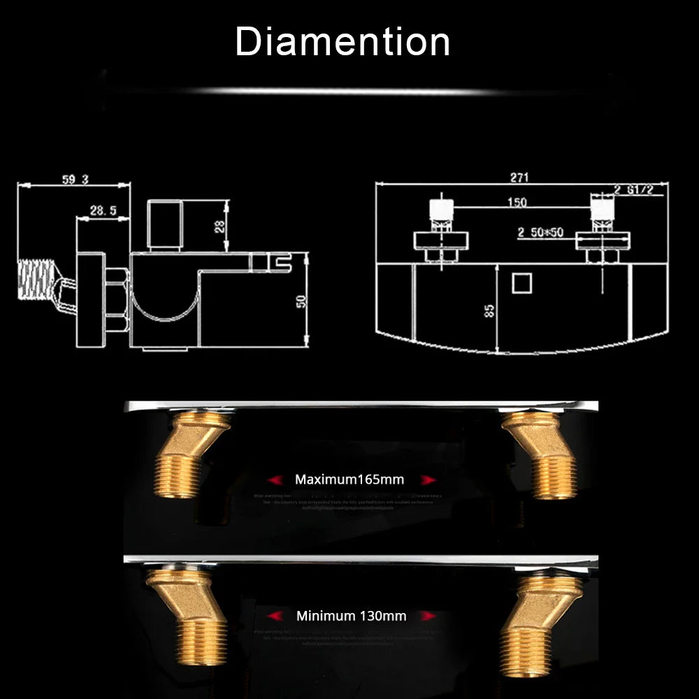 Afralia™ Chrome Black Retro Dual Handle Bath Shower Faucet Set with Handheld Head