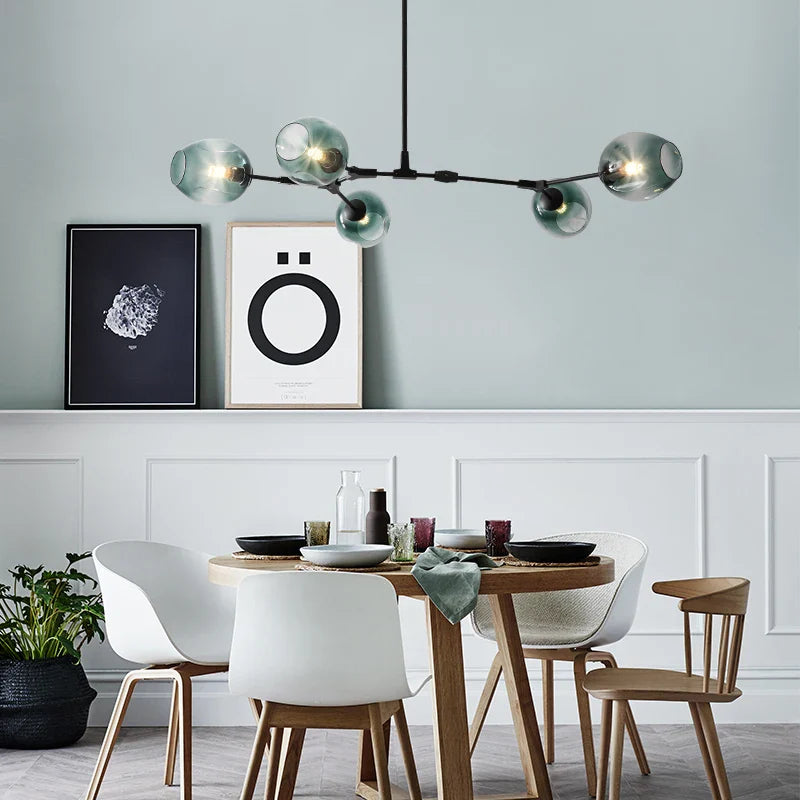 Afralia™ Molecular Glass Pendant Light: Modern Nordic Dining Room Kitchen Hanging Lamp