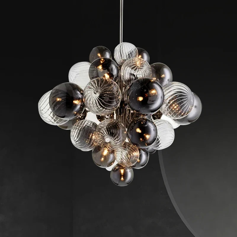 Afralia™ Glass Globe LED Chandelier: Nordic Luxury Metal Pendant Lighting for Living Room