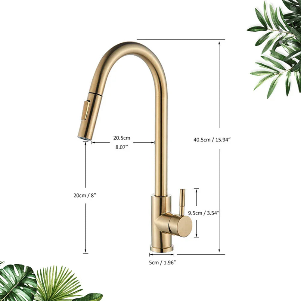 Afralia™ Smart Touch Kitchen Faucet with Pull Out Spray and 360 Rotation