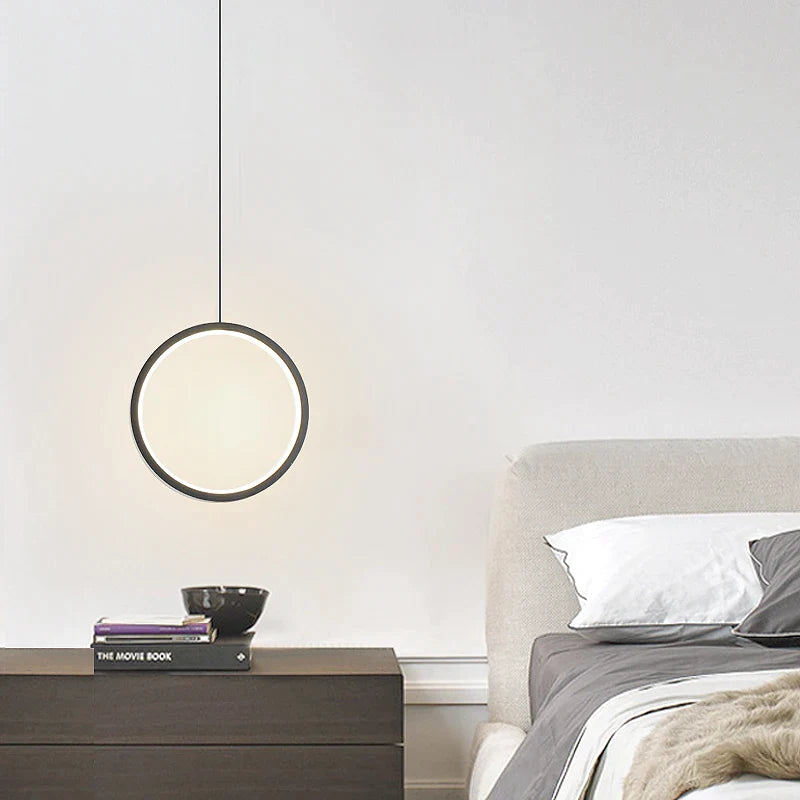 Afralia™ Modern Round Pendant Lamp LED Hanging Light for Bed Side & Living Room