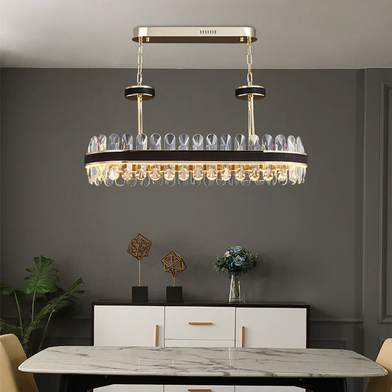 Afralia™ Crystal Oval Chandelier Lighting for Dinning Room