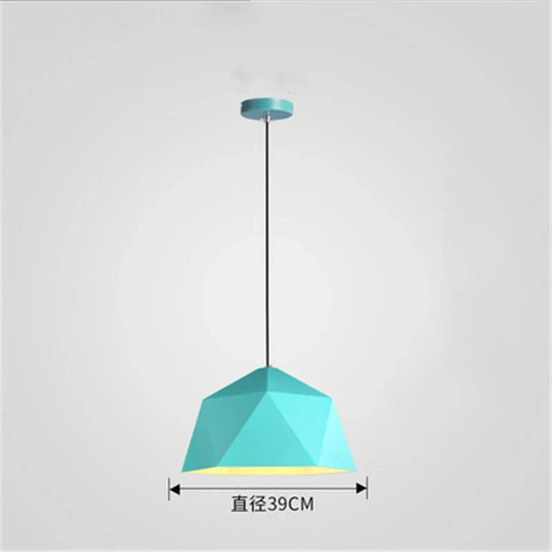 Afralia™ Iron Diamond Pendant Lights Modern Geometry Pendent Lighting for Living Room & Cafe
