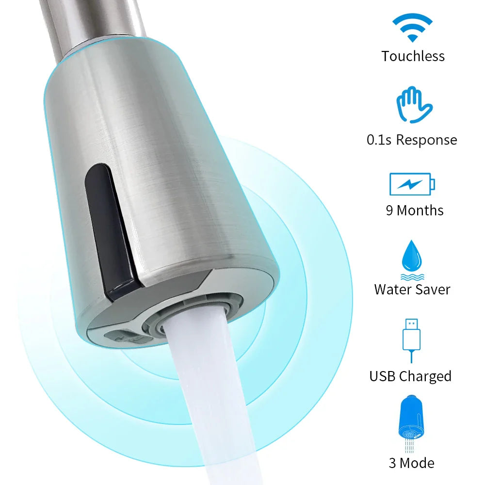 Afralia™ Intelligent Faucet Sensor Mixer for Bathroom Kitchen, Water-Saving Automatic Adapter