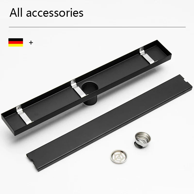 Afralia™ Matte Black Square Floor Drain 10*10cm - Bathroom & Shower Deodorant Waste Strainer