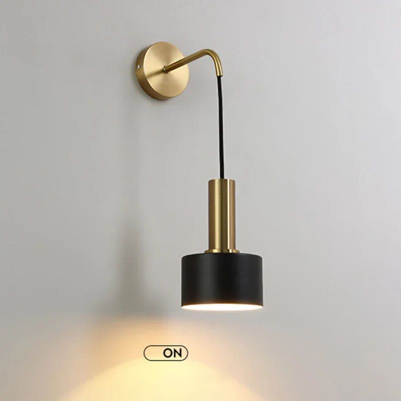 Afralia™ Nordic Modern Wall Lamp Black Gold Indoor Sconce Light for Home Decor