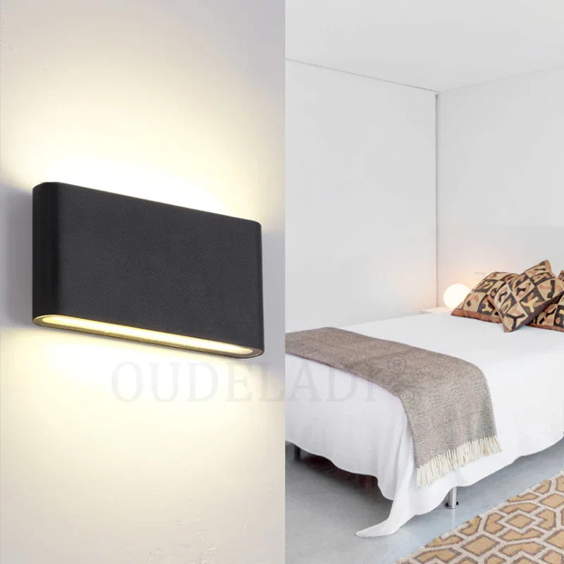 Afralia™ Waterproof LED Wall Lamp Outdoor Decor Light Aluminum White / Black 6W 12W