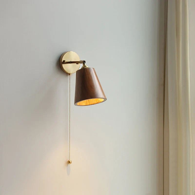 Afralia™ Wooden Wall Lamp with Adjustable Arm, Modern LED Sconce for Bedroom, Bathroom, Mirror