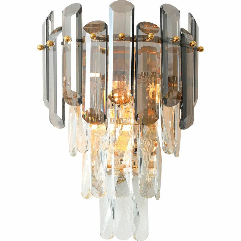 Afralia™ Gray/Clear Crystal K9 LED Pendant Lamp for Modern Luxury Living Room