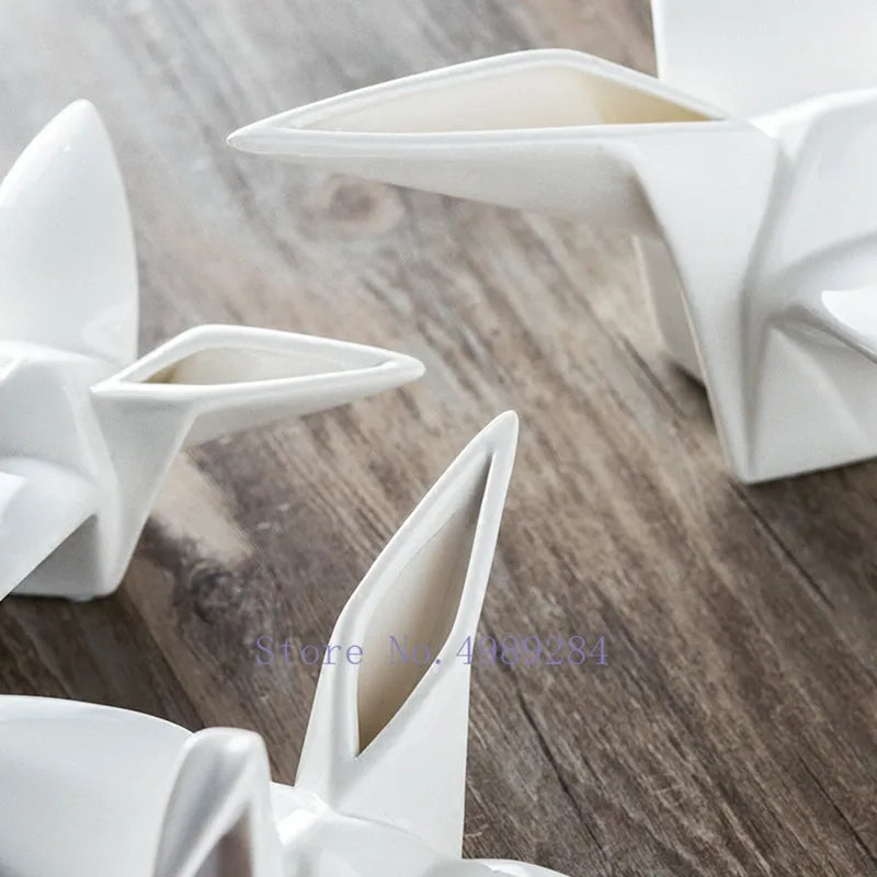 Afralia™ Origami Thousand Paper Cranes Ceramics for Modern Home Decor & Children's Room