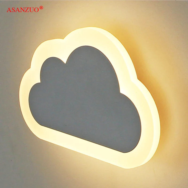 Afralia™ LED Cloud Wall Lamp Acrylic&Iron Sconce for Kids' Bedroom, Living Room