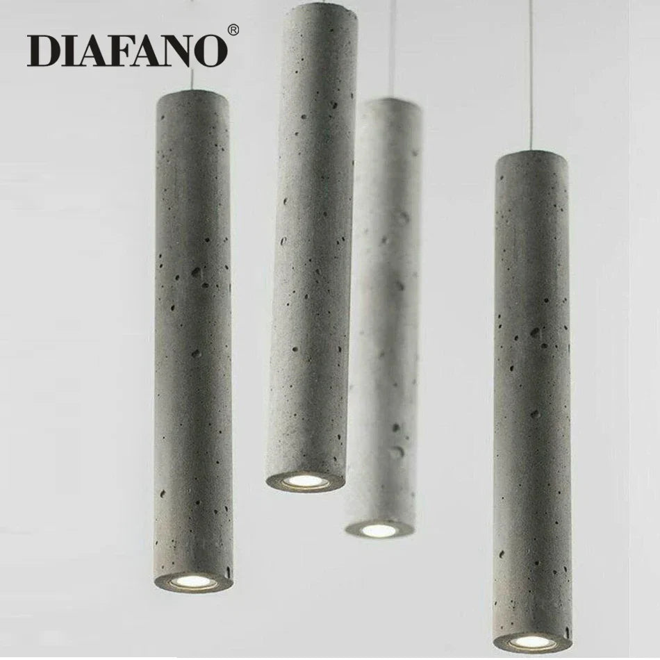 Afralia™ Nordic Cement Chandelier for Bedroom, Bar, and Cafe Lighting