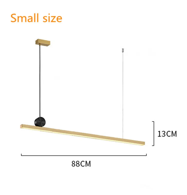 Afralia™ Linear LED Gold Pendant Light for Island, Restaurant, Bar - Nordic Designer Style