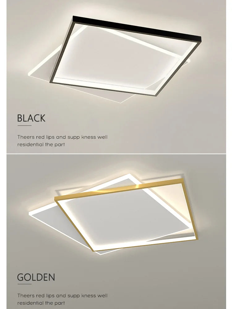 Afralia™ Square Minimalist Ultra-Thin Ceiling Lamp for Bedroom Living Room Modern Nordic Lighting