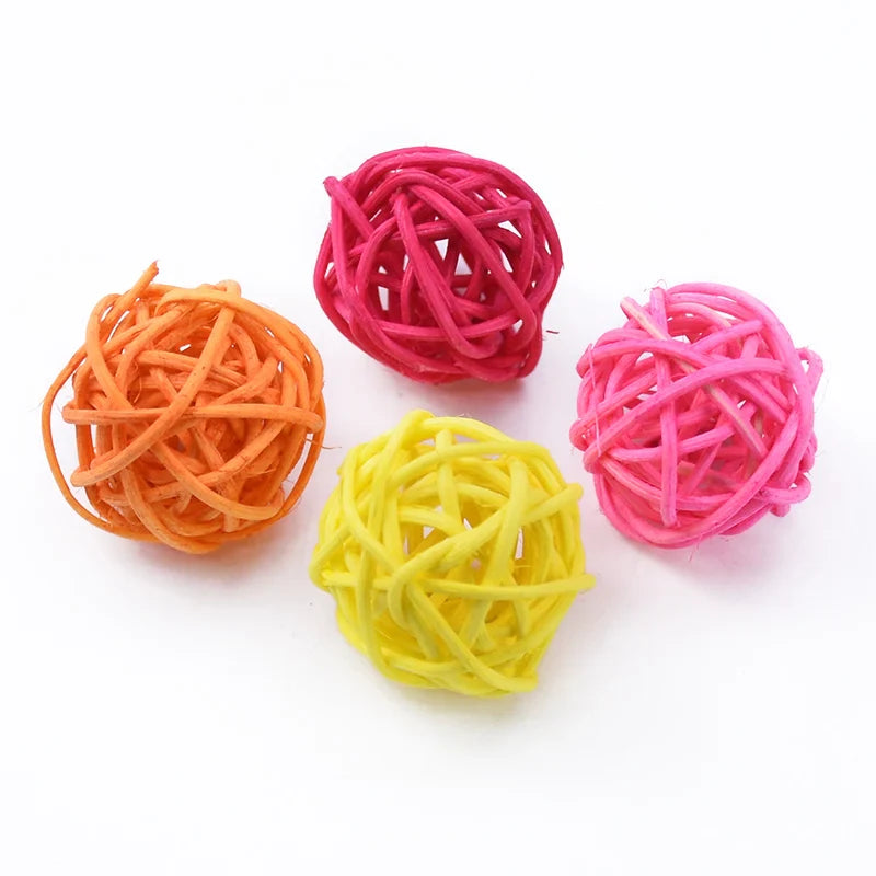 Afralia™ Straw Ball Stars Love Wedding Home Christmas Decoration Rattan DIY Kids Toys