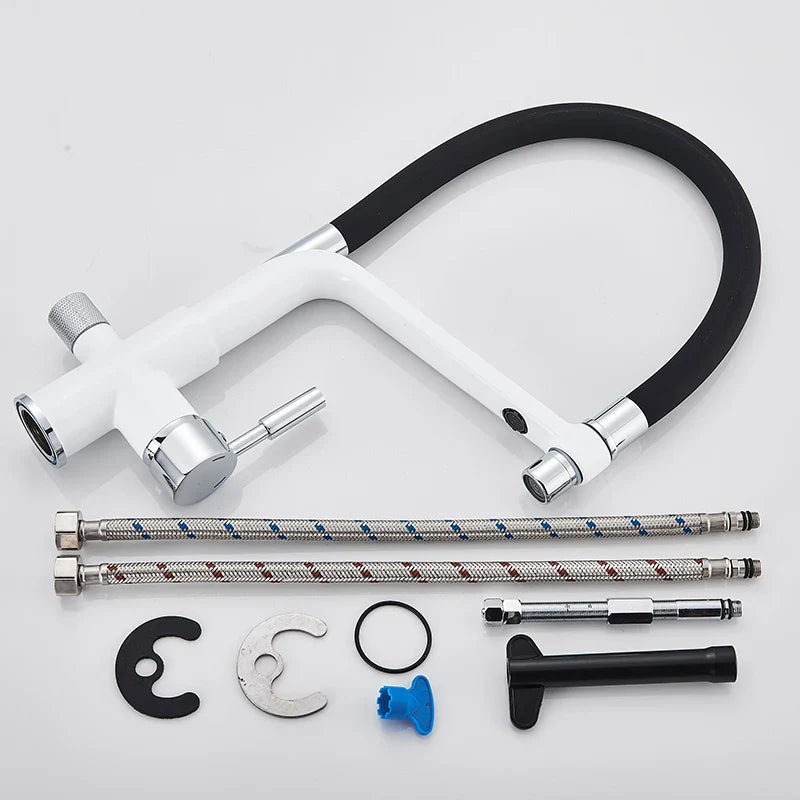 Afralia™ Kitchen Faucet with Filtered Water, Dual Handle Hot Cold Mixer Taps