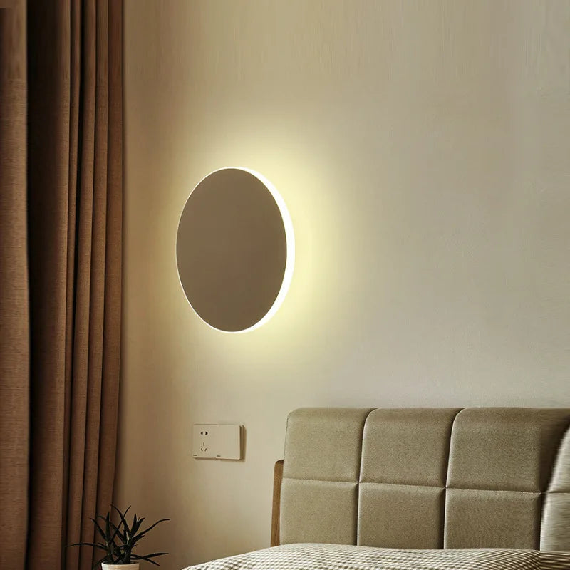 Afralia™ LED RGB Round Wall Lights: Acrylic Touch Sensitive, Remote Controlled Bedroom Indoor Decor