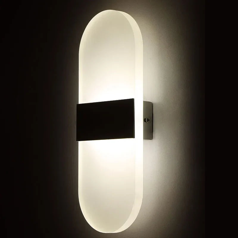 Afralia™ Round Corner Acrylic LED Wall Lamp for Bedding Room & Living Room