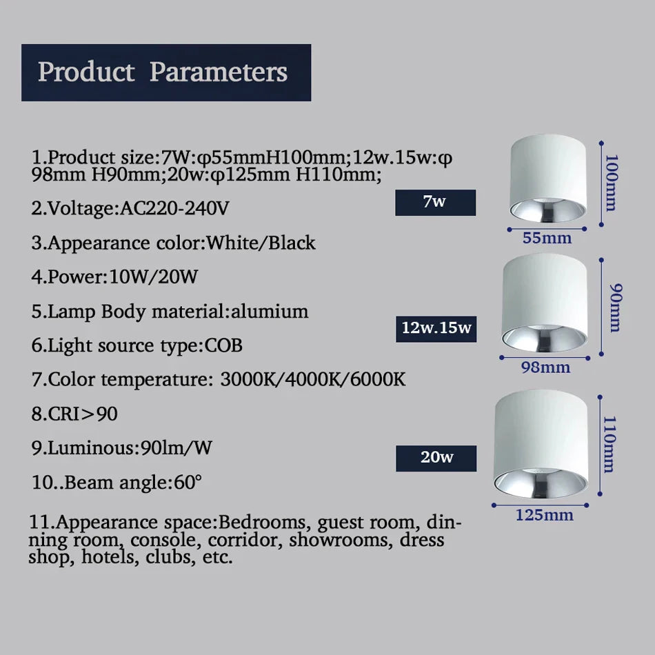 Afralia™ LED COB Downlights: High Brightness for Hotel Home Lighting